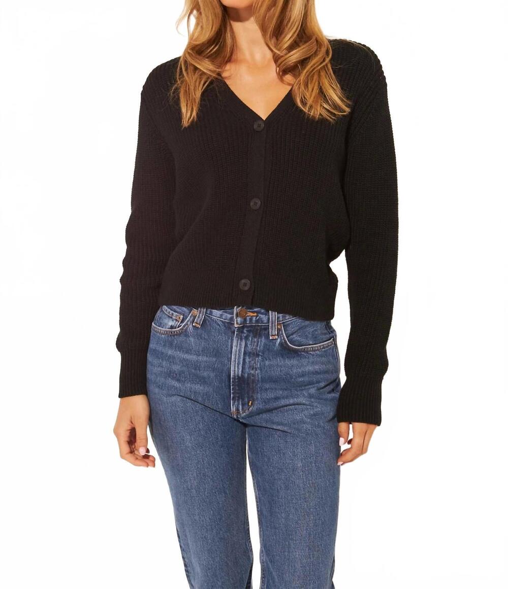 NEW JOHN + JENN river cardigan in caviar